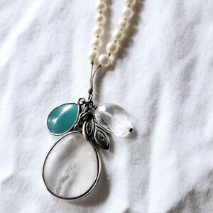 SILPADA .925 sterling silver, pearl and quartzite necklace